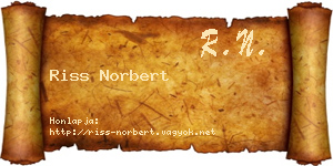 Riss Norbert névjegykártya